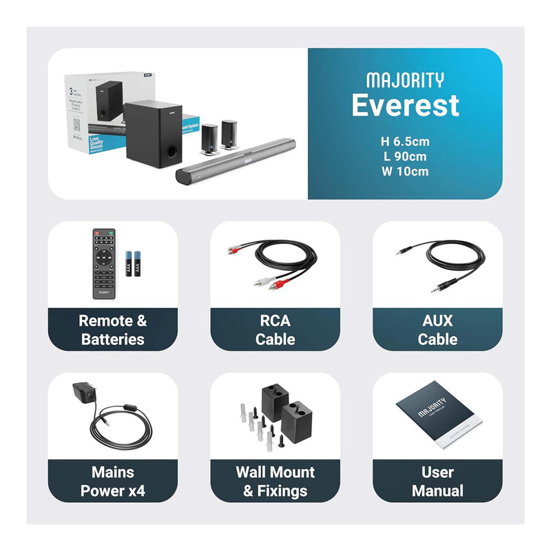 Majority Everest 5.1 Dolby Surround langaton kotiteatterijärjestelmä 300W